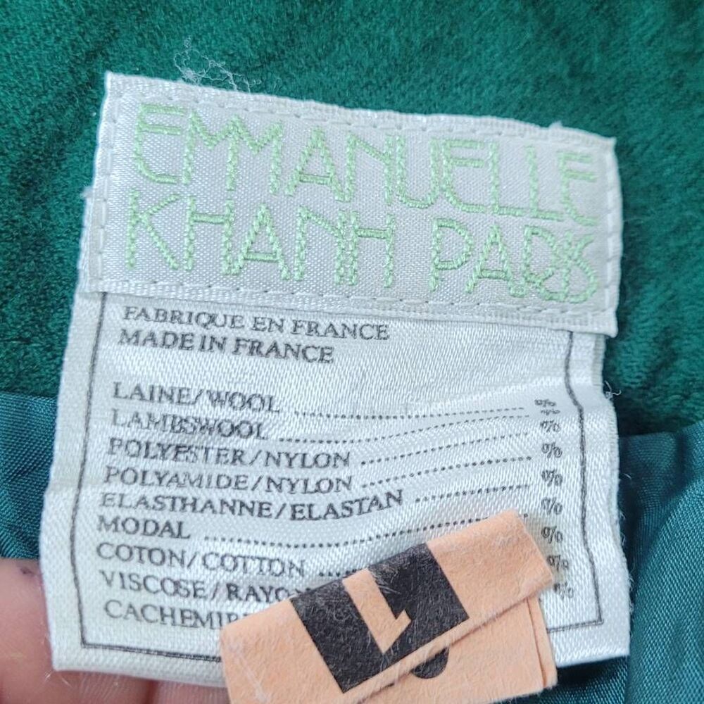 Vintage Emmanuelle Khanh Paris forest‎ green suit with faux fur trim glam - Picture 16 of 16